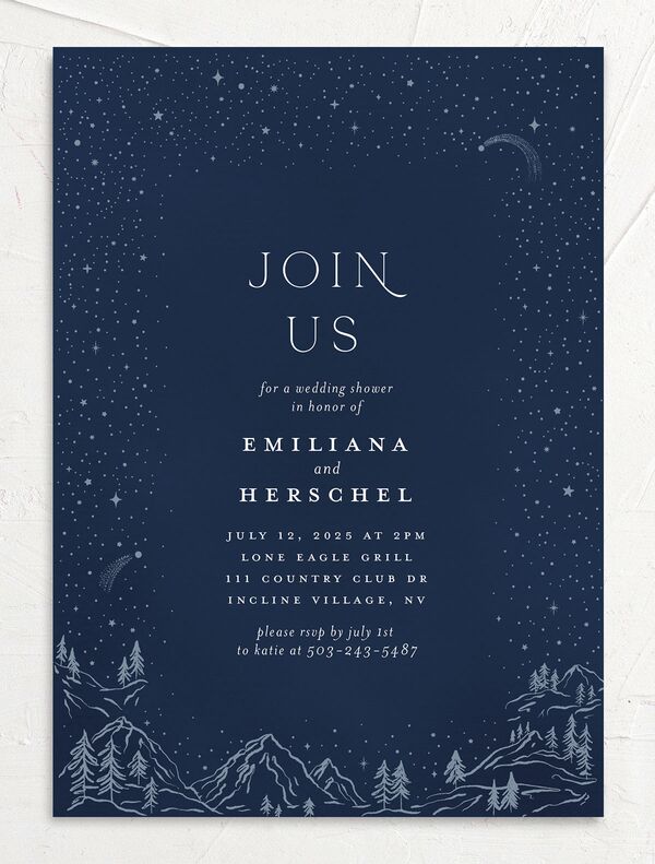 Mountain Sky Bridal Shower Invitations front