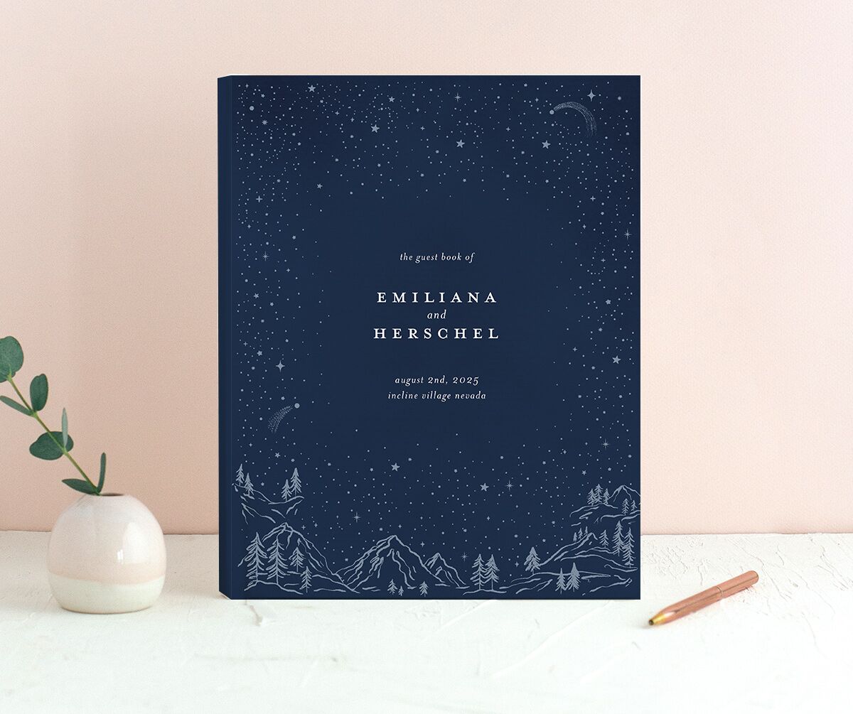 Mountain Sky Wedding Guest Book front