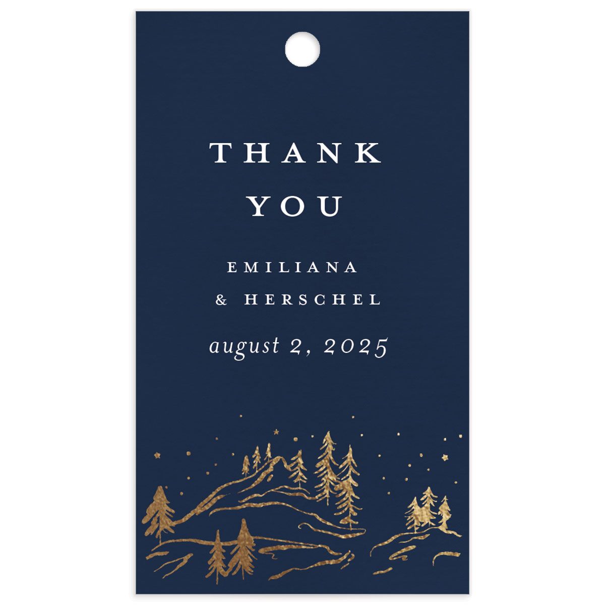 Mountain Sky Favor Gift Tags front