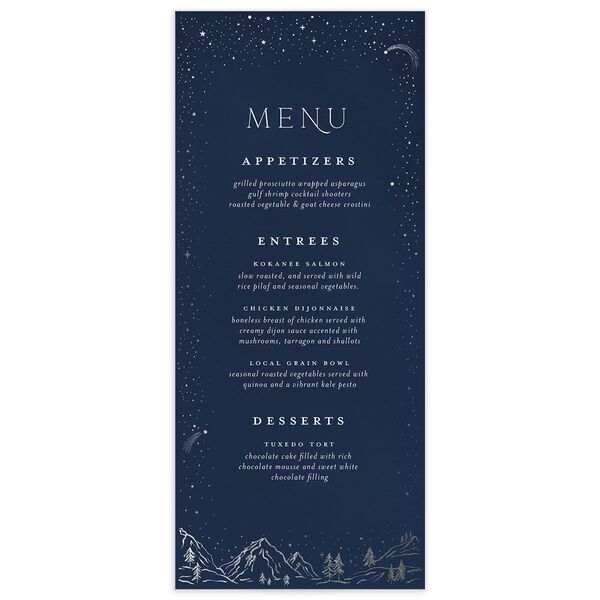 Mountain Sky Menus front