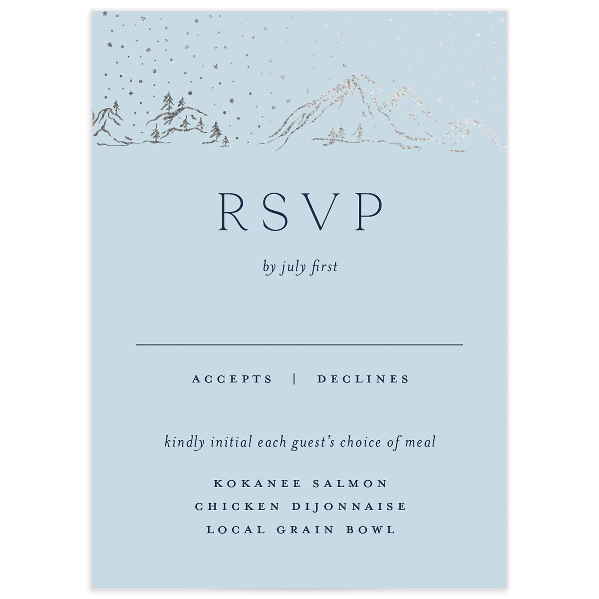 Mountain Sky Wedding Response Cards