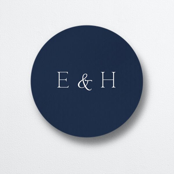 Mountain Sky Wedding Stickers Navy