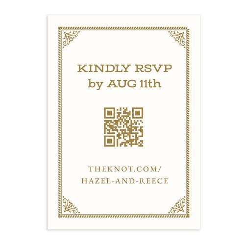 Elegant Western Monogram QR Code RSVP Cards Umber Signature Standard