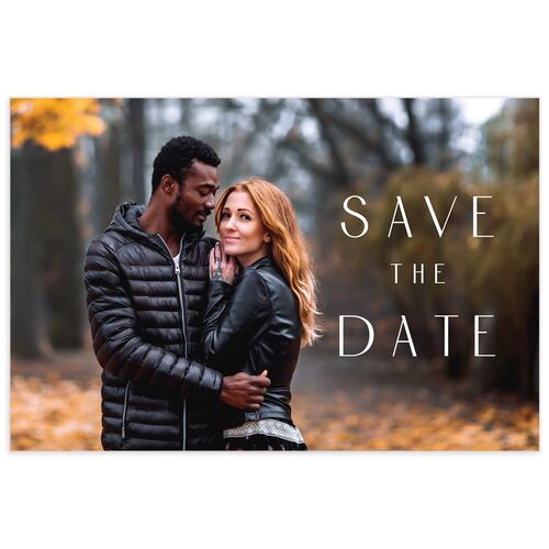 Gilded Leaves Save The Date Postcards