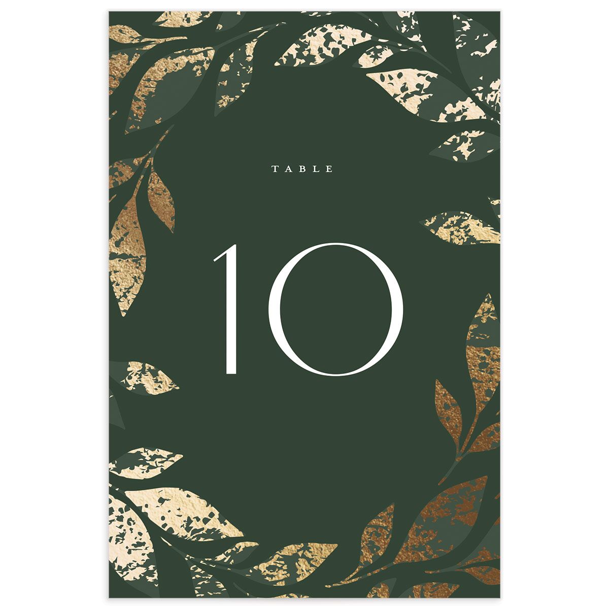 Gilded Leaves Table Numbers Gold Hunter Green Signature
