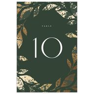 Gilded Leaves Table Numbers Gold Hunter Green Signature