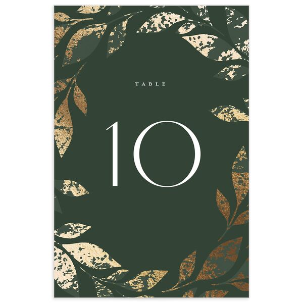 Gilded Leaves Table Numbers Gold Hunter Green Signature