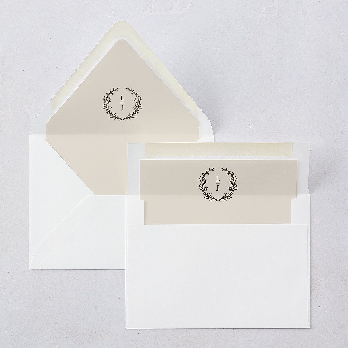 Branches Monogram Euro Envelope Liners Linen Luxe