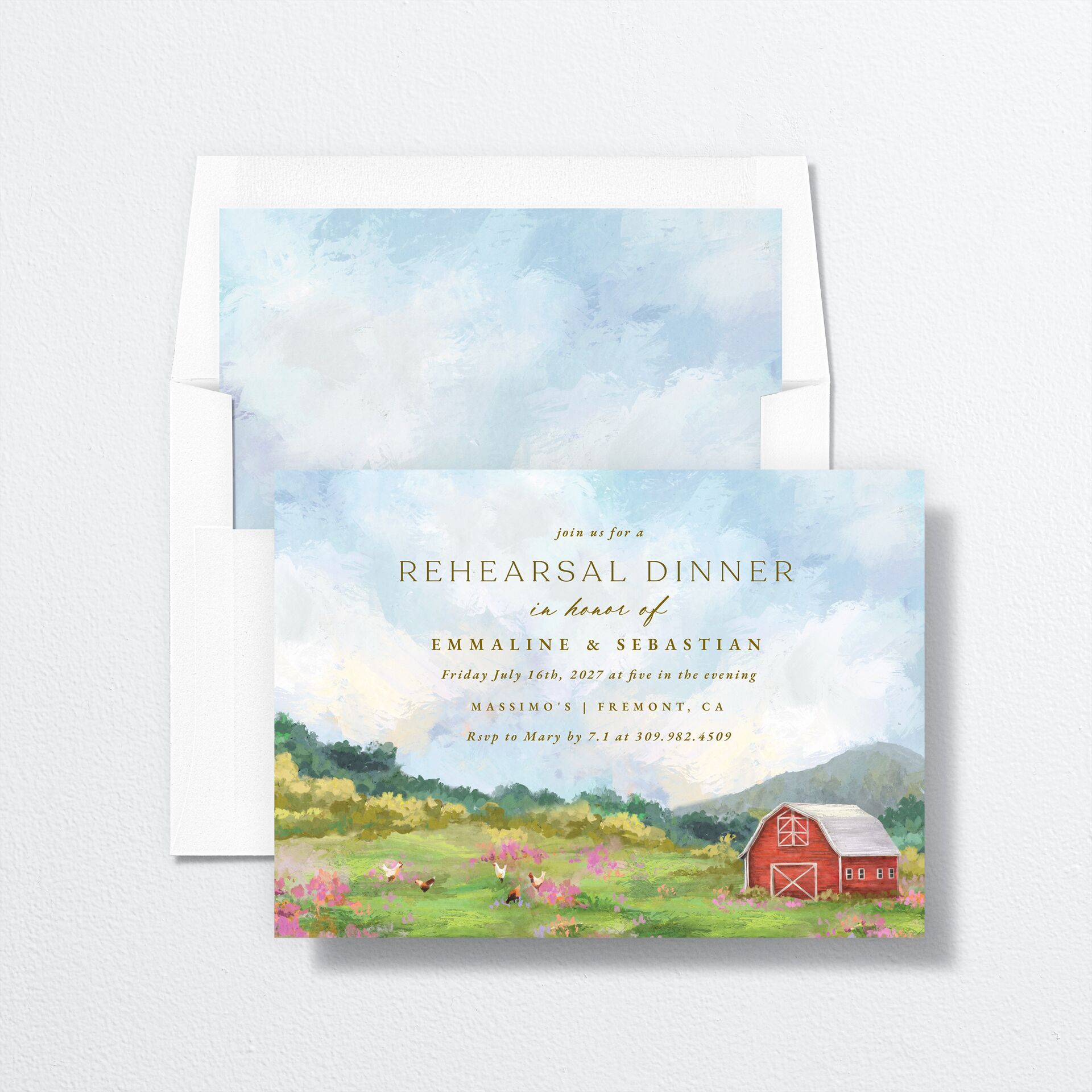Western Barn Rehearsal Dinner Invitations — view 4