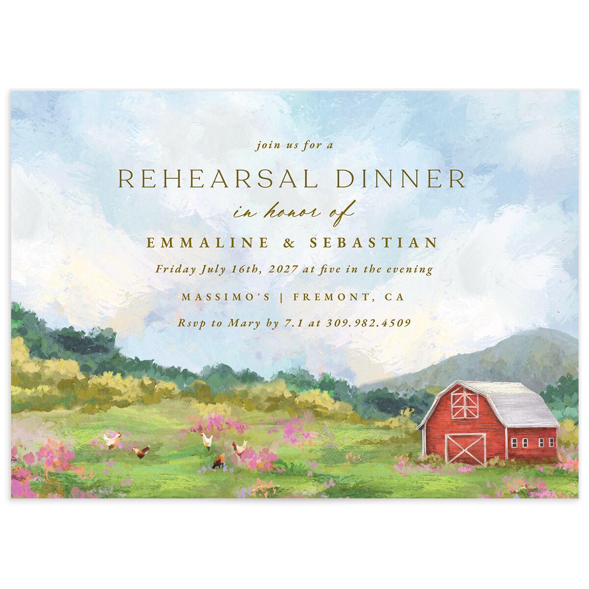 Western Barn Rehearsal Dinner Invitations