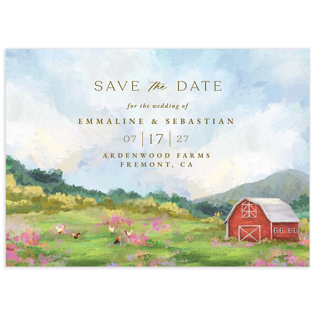 Scenic Barn Save the Date Cards