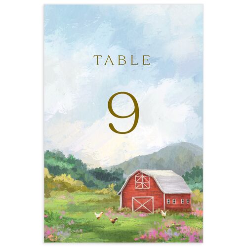 Western Barn Table Numbers Red Clay Signature