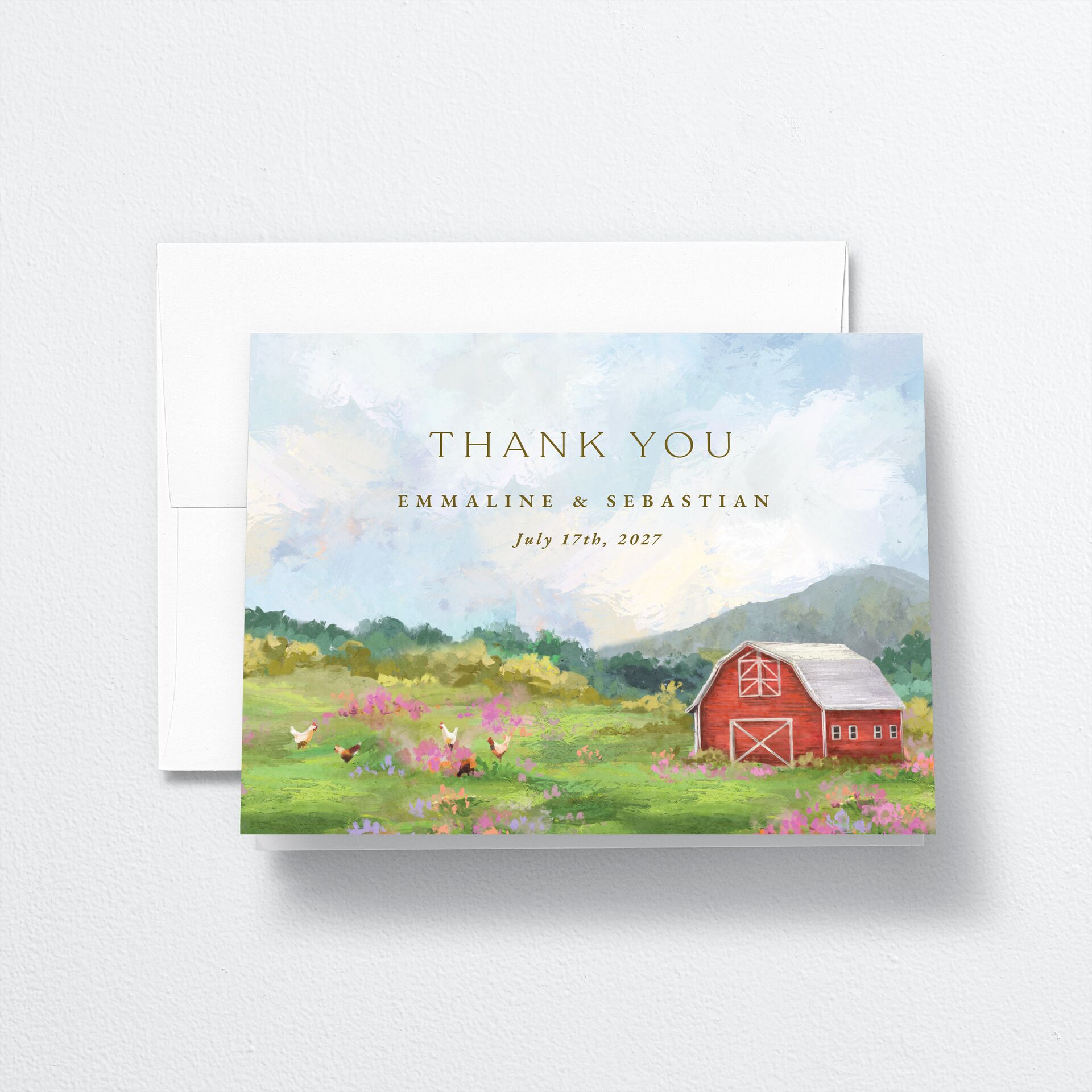 Western Barn Thank You Cards — view 1