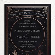 Written In The Stars Wedding Invitations Rose Gold Midnight Signature No