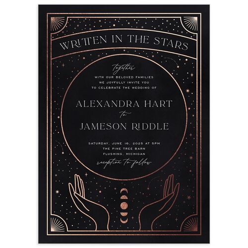 Written In The Stars Wedding Invitations - Black