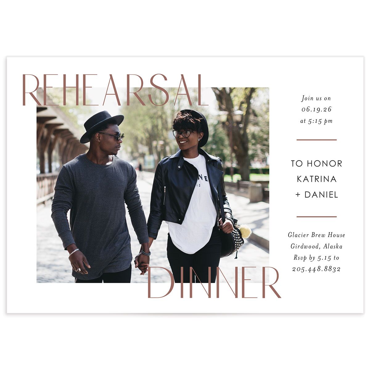 Always & Forever Rehearsal Dinner Invitations