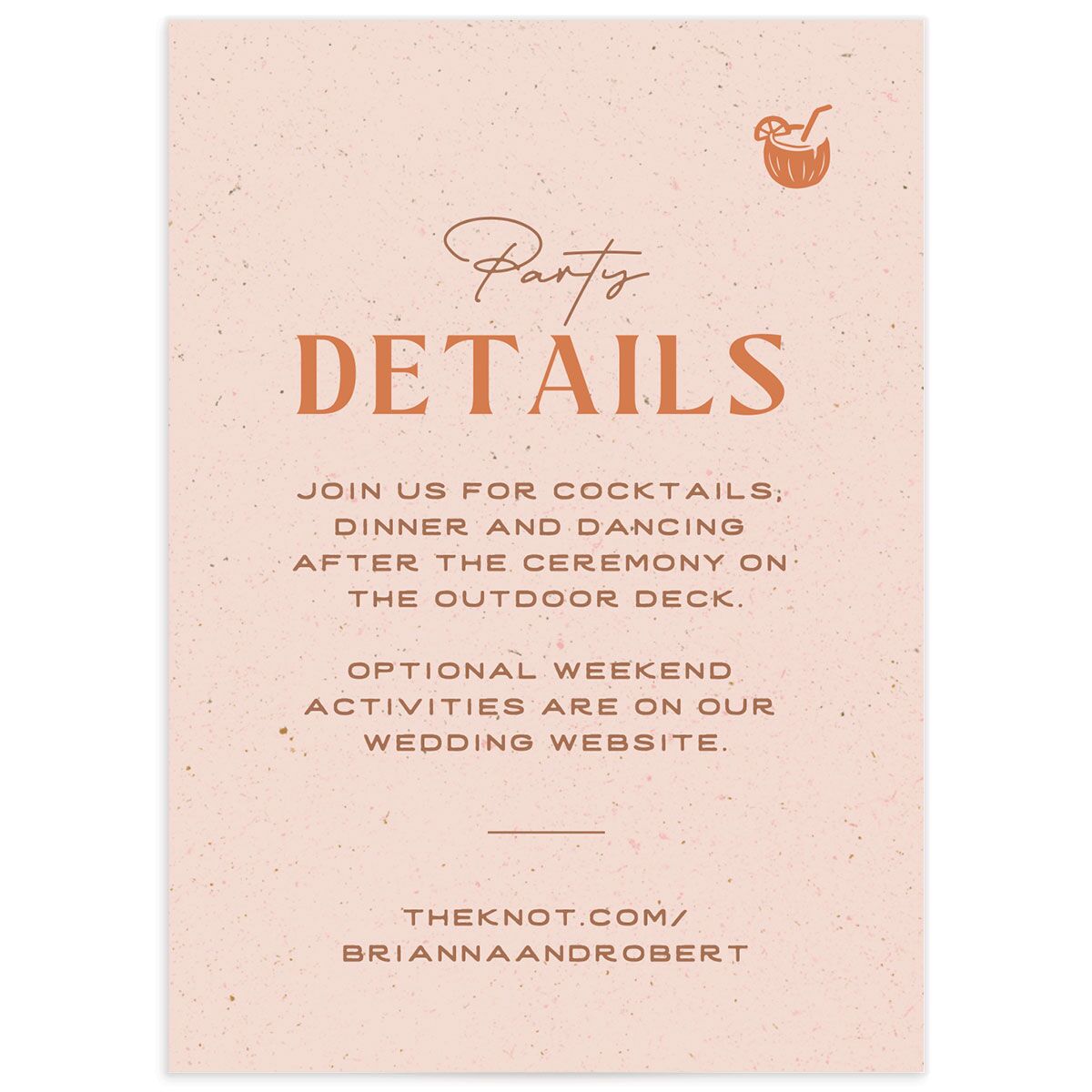 Beach Party Wedding Enclosure Cards