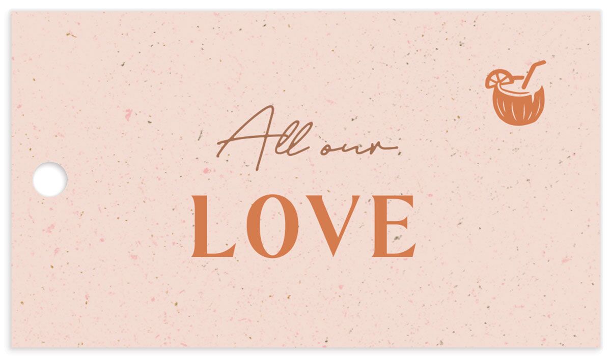 Beach Party Favor Gift Tags Pink Cotton Signature