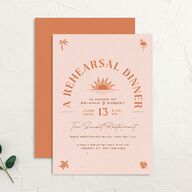 Beach Party Rehearsal Dinner Invitations Pink Cotton Signature