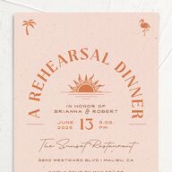 Beach Party Rehearsal Dinner Invitations Pink Cotton Signature