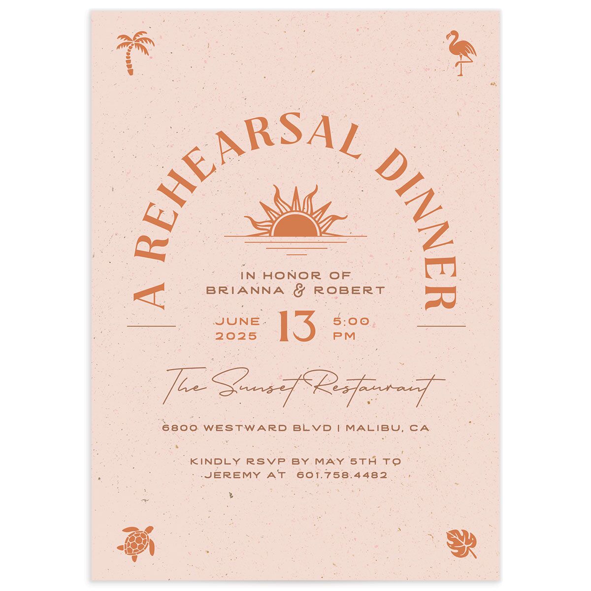 Beach Party Rehearsal Dinner Invitations