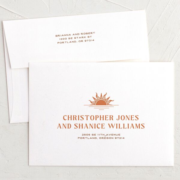 Beach Party Thank You Card Envelopes White Standard Pink Cotton Both Recipient and Return Addresses Signature