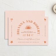 Beach Party Wedding Invitations Pink Cotton Signature No