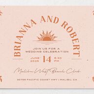 Beach Party Wedding Invitations Pink Cotton Signature No