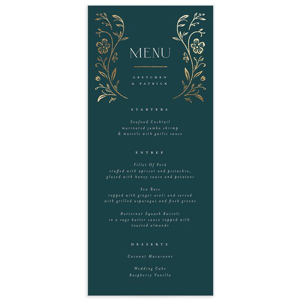Storybook Filigree Menus Gold Dark Night Signature