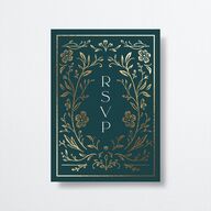 Storybook Filigree Wedding Response Cards Gold Dark Night Signature Standard