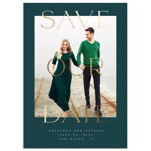 Storybook Filigree Save The Date Cards Gold Dark Night Signature smooth No Standard