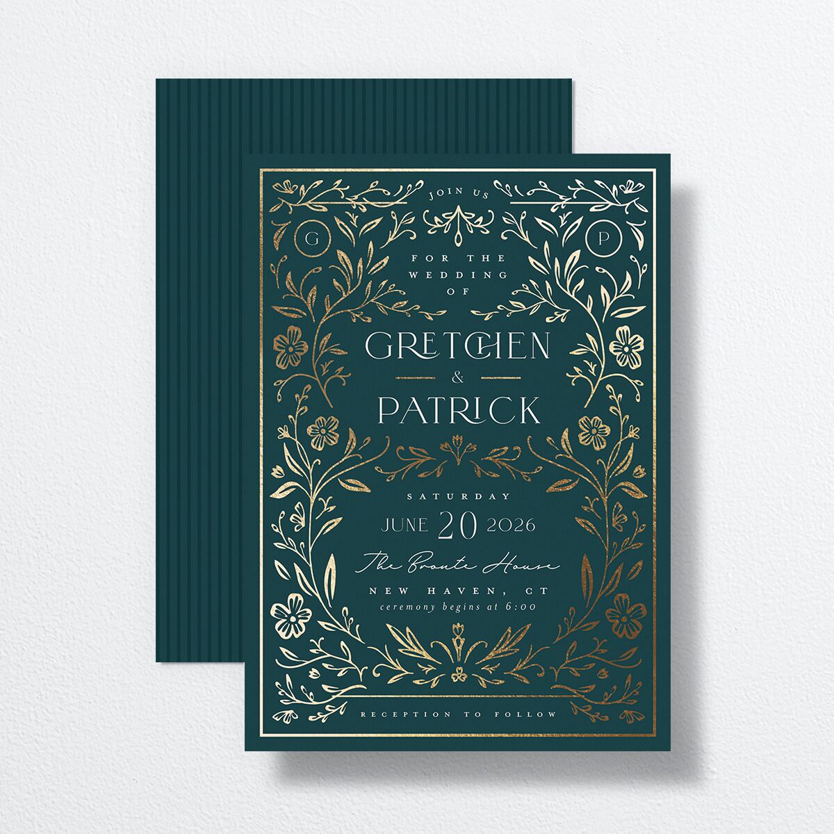 Storybook Filigree Wedding Invitations Gold Dark Night Signature No Standard
