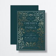 Storybook Filigree Wedding Invitations Gold Dark Night Signature No Standard