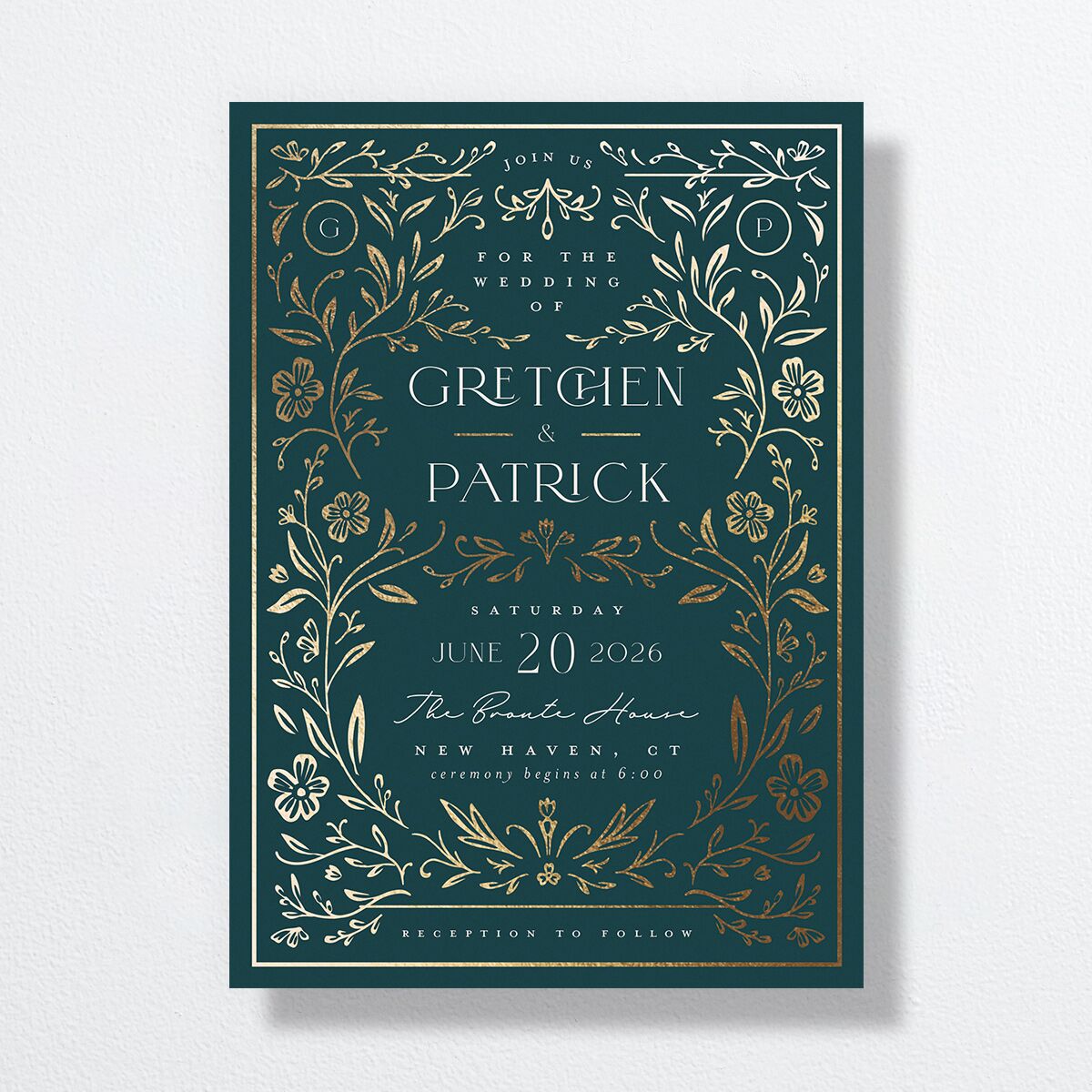 Storybook Filigree Wedding Invitations Gold Dark Night Signature No Standard