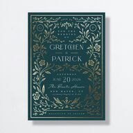 Storybook Filigree Wedding Invitations Gold Dark Night Signature No Standard