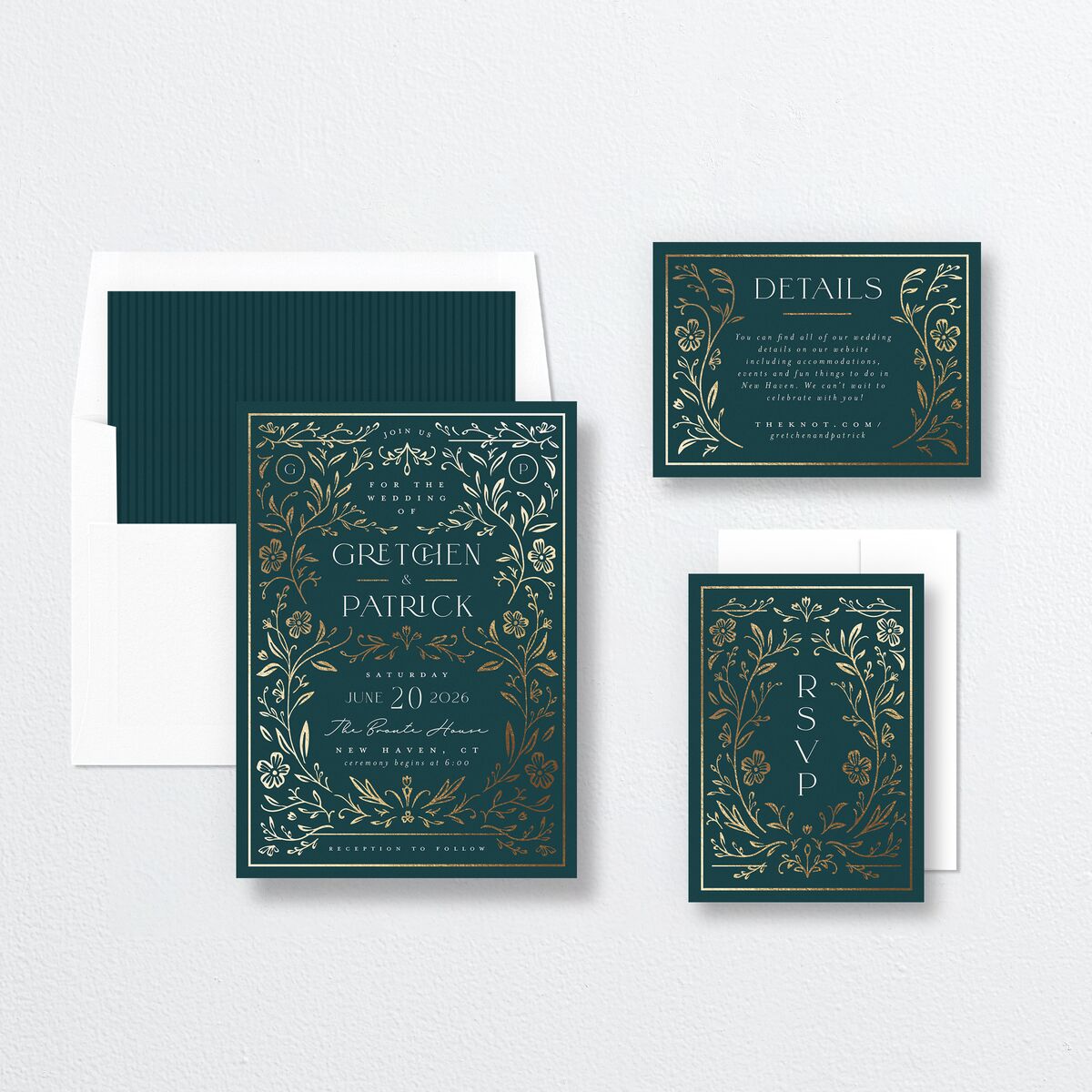 Storybook Filigree Wedding Invitations Gold Dark Night Signature No Standard
