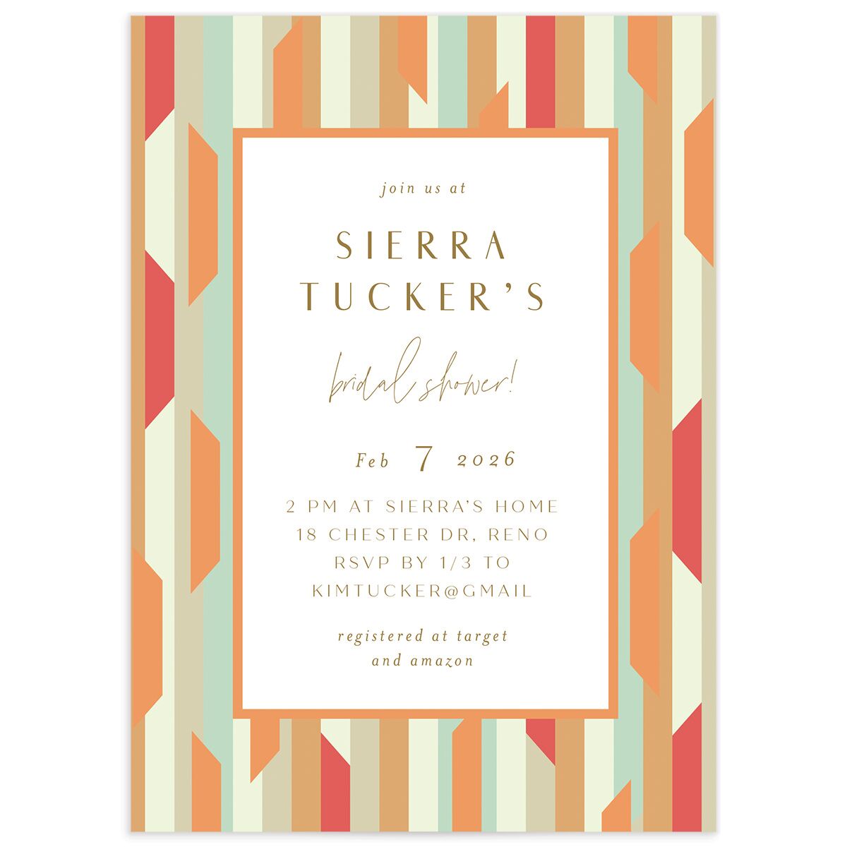 Abstract Disco Bridal Shower Invitations