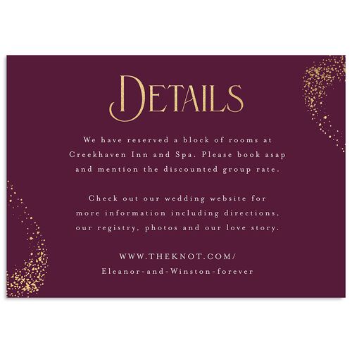 Be Our Guest Wedding Enclosure Cards Gold Bordeaux Signature Standard
