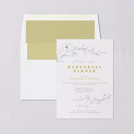 Graceful Botanical Rehearsal Dinner Invitations Gold Signature Blank Standard