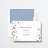 Glistening Wildflower Bridal Shower Invitations Pure White Signature Standard
