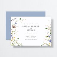 Glistening Wildflower Bridal Shower Invitations Pure White Signature Standard