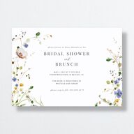 Glistening Wildflower Bridal Shower Invitations Pure White Signature Standard