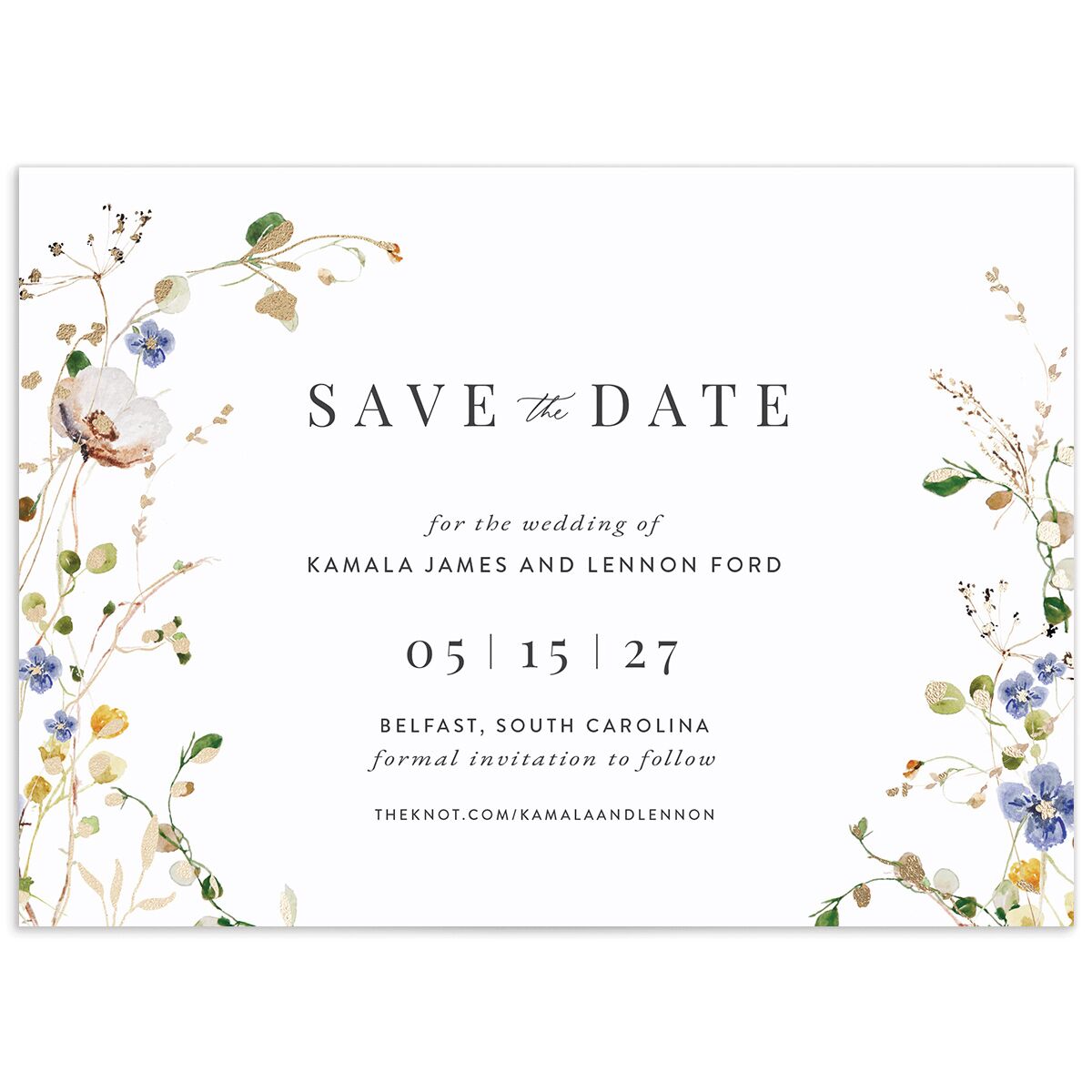 Glistening Wildflower Save the Date Cards