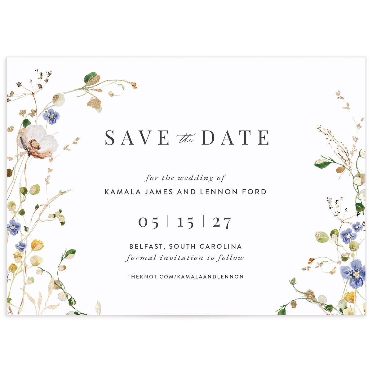 Glistening Wildflower Save the Date Cards