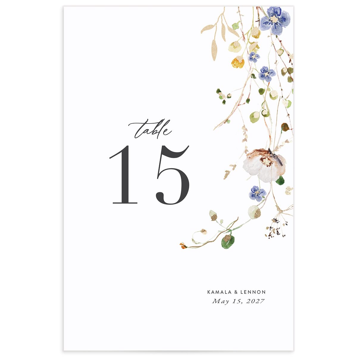 Glistening Wildflower Table Numbers