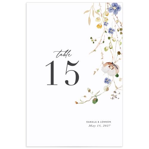 Glistening Wildflower Table Numbers - White