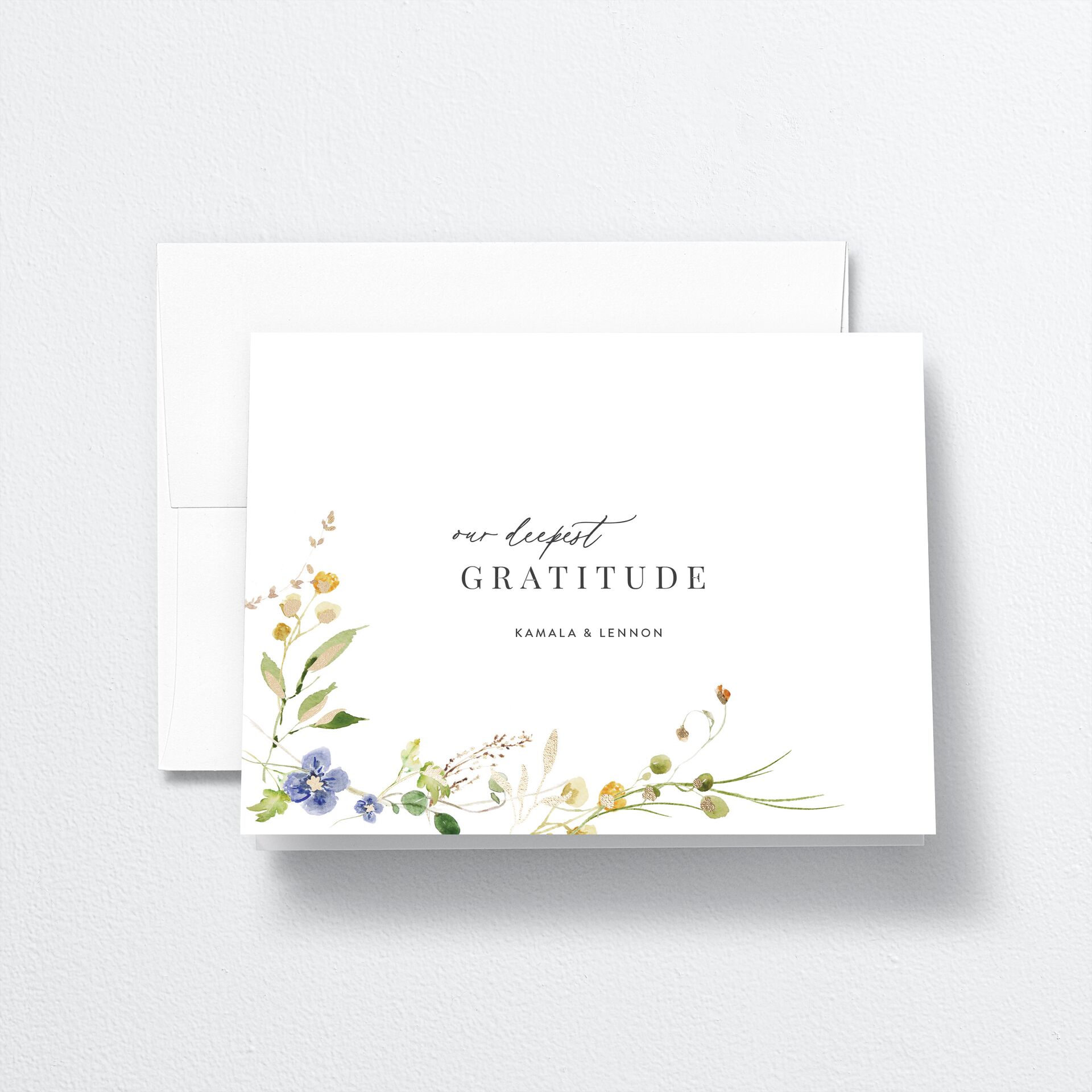 Glistening Wildflower Thank You Cards — view 1