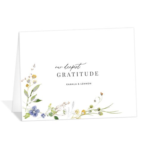 Glistening Wildflower Thank You Cards Silver Pure White