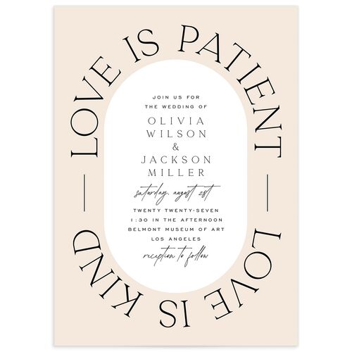 Love Is Patient Wedding Invitations - Cream