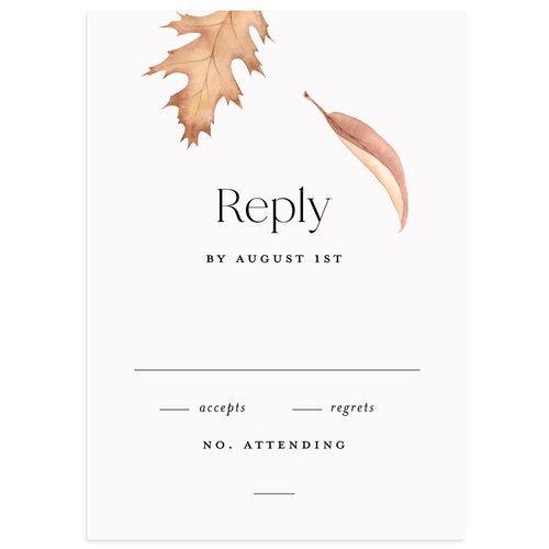 Falling Leaves Wedding Response Cards Chestnut Signature Standard